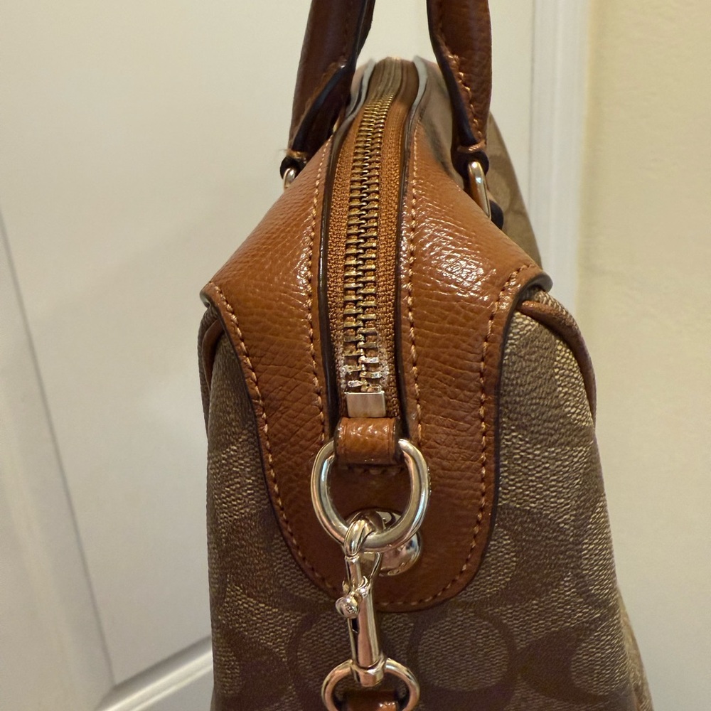 Coach Tan and Brown Signature Satchel - Picture 7 of 10